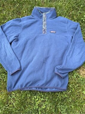 Patagonia Men’s Lightweight Sweater Blue Half-Zip Fleece Pullover